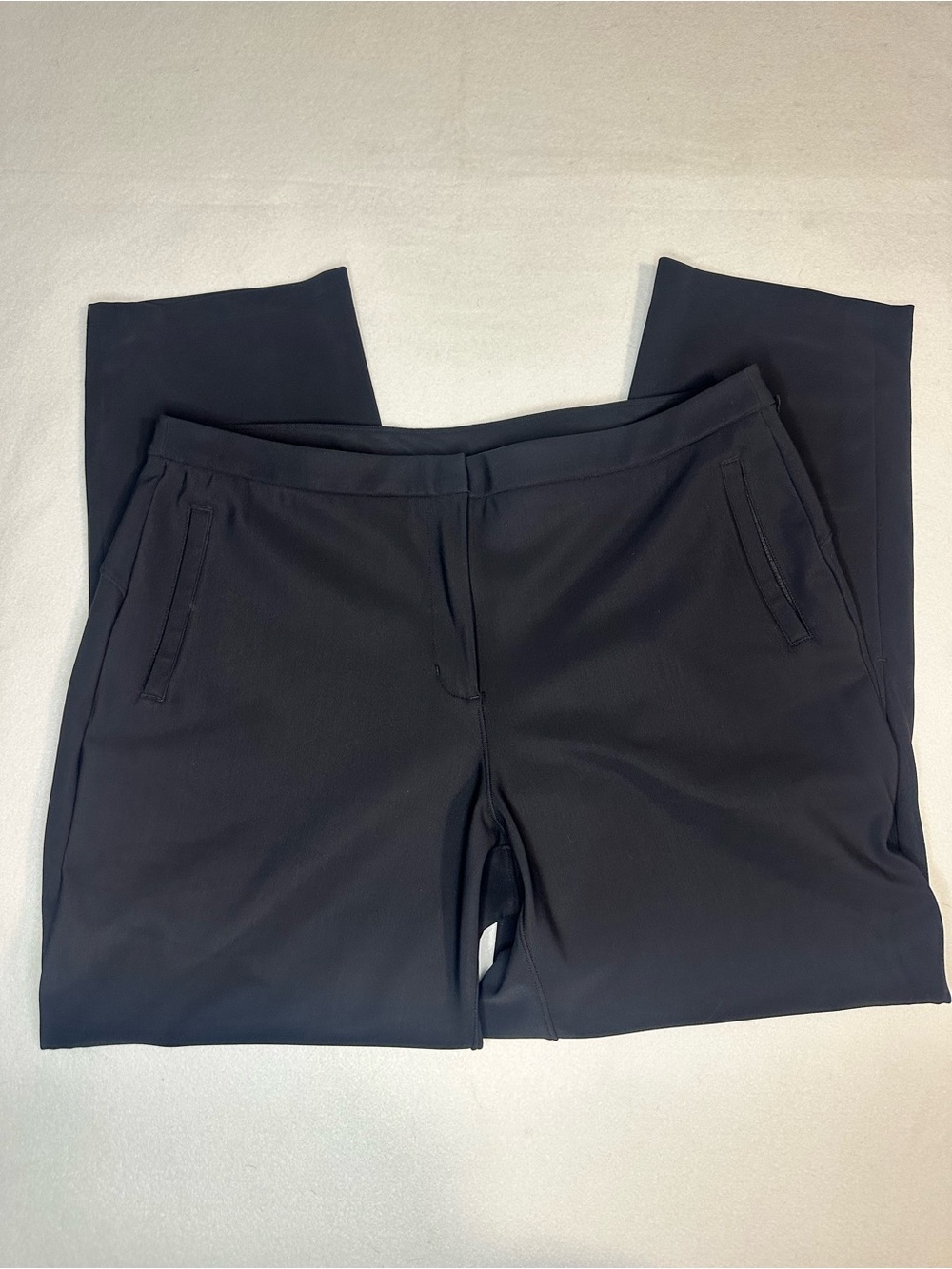 Lululemon Black High Rise Wide Leg Trousers Zip Stretch Pants